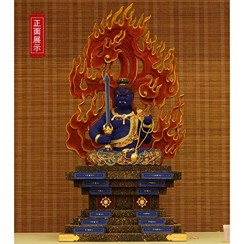 Amazon｜不動明王（総高88cm、幅46cm、奥行き43cm）火炎光背樟